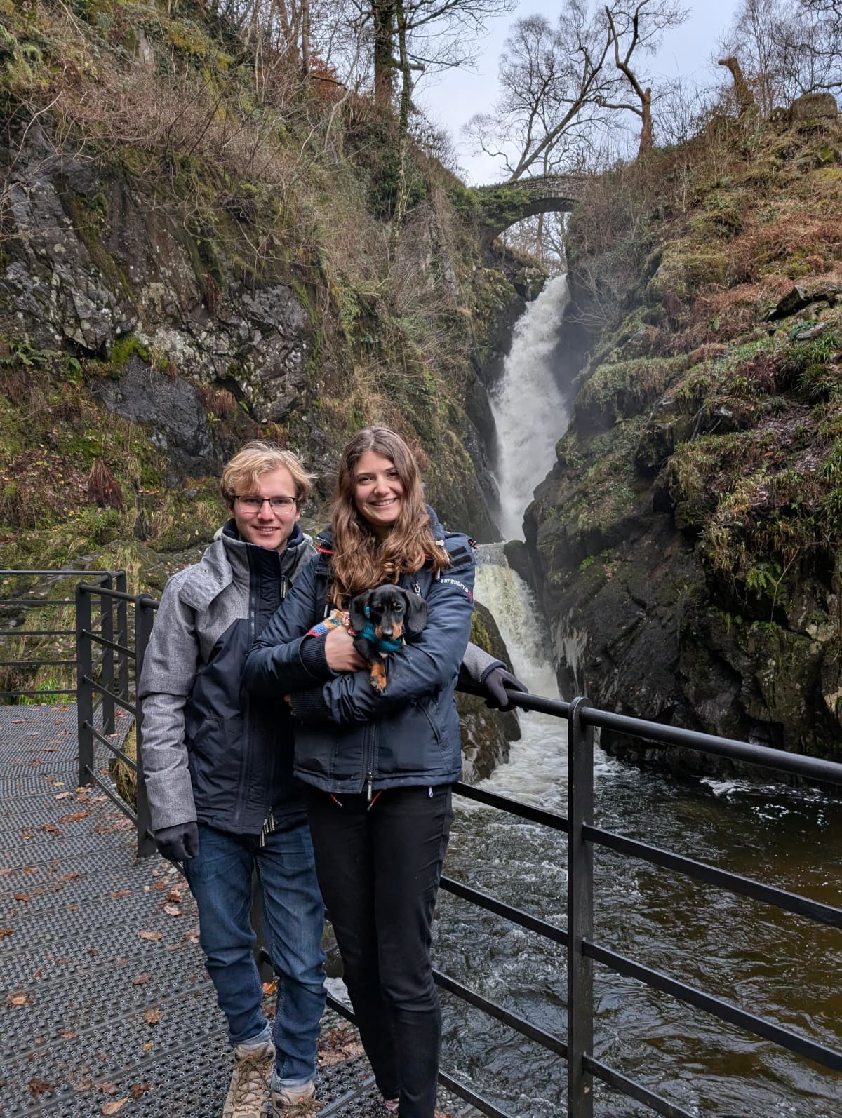Us in front of a waterfall